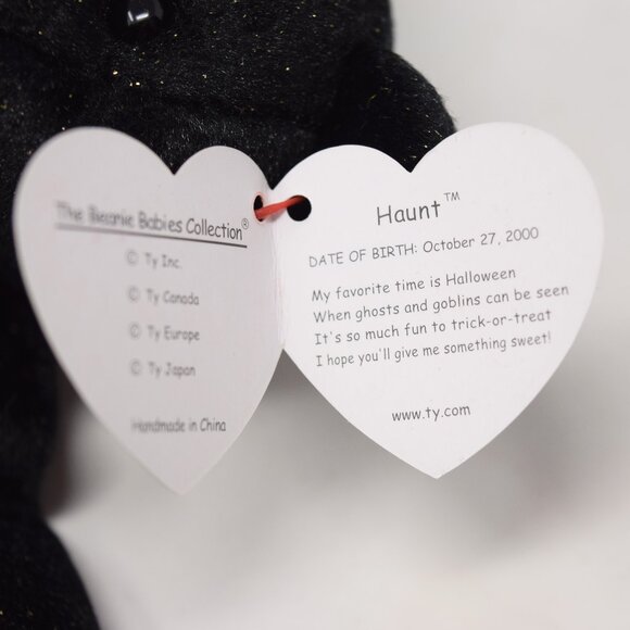 2 Ty 2001 Haunt 1998 Pumkin Beanie Baby Halloween Bear Pumpkin Stuffed Animal - Picture 11 of 16